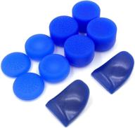 blue l2 r2 trigger extender + silicone thumb stick cap cover grip thumbsticks joystick for sony ps4 dualshock 4 ps4 pro slim controller логотип