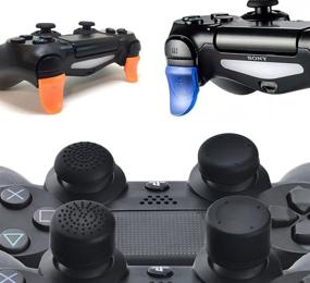 img 2 attached to Blue L2 R2 Trigger Extender + Silicone Thumb Stick Cap Cover Grip Thumbsticks Joystick for Sony PS4 Dualshock 4 PS4 Pro Slim Controller