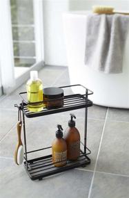 img 2 attached to 🛁 YAMAZAKI Home 6791 Black Bath Rack - Bathroom Shower Storage Organizer, Caddy Shelf Holder