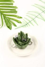 img 3 attached to 🌵 Ceramic Aloe Ring Holder, Cactus Jewelry Dish for Women - Perfect Christmas & Birthday Gifts