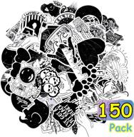 🧟 150-piece gothic stickers | black & white skull gothic vinyl stickers | bumper stickers waterproof for laptop, luggage, notebook, skateboard, cars, motorcycle, bicycle | stylish decals logo