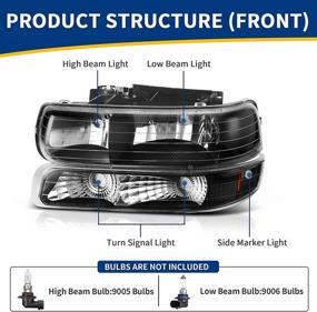img 2 attached to Сборка фары от AUTOSAVER88 для Chevy Silverado 1500 2500 1999-2002 гг./ Chevy Silverado 1500HD 2500HD 3500 2001-2002 гг./ Tahoe Suburban 1500 2500 2000-2006 гг. С фарой и дополнительными фарами.