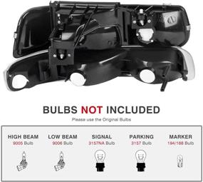 img 3 attached to Сборка фары от AUTOSAVER88 для Chevy Silverado 1500 2500 1999-2002 гг./ Chevy Silverado 1500HD 2500HD 3500 2001-2002 гг./ Tahoe Suburban 1500 2500 2000-2006 гг. С фарой и дополнительными фарами.