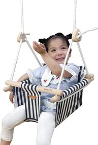 img 4 attached to Premium Canvas Toddler Swing: Perfect Outdoor Baby Swing for Infants