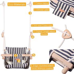 img 2 attached to Premium Canvas Toddler Swing: Perfect Outdoor Baby Swing for Infants