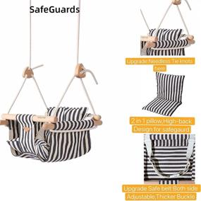 img 1 attached to Premium Canvas Toddler Swing: Perfect Outdoor Baby Swing for Infants