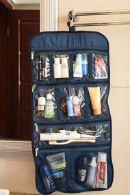 img 2 attached to Ultimate Organizer: Premium Hanging Toiletry Travel Bag - Large Size, Various Compartments for Cosmetics, Jewelry, Toiletries & Accessories