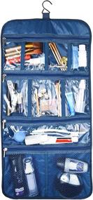 img 3 attached to Ultimate Organizer: Premium Hanging Toiletry Travel Bag - Large Size, Various Compartments for Cosmetics, Jewelry, Toiletries & Accessories