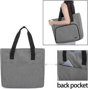 img 1 attached to 👜 Gray Luxja Tote Bag with Die-Cut Machine Cover, Compatible with Cricut Accessories and Carrying Bag for Cricut Supplies (No Accessories Included)