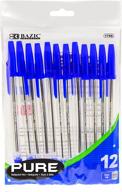 🖊️ bazic blue stick pen (12 pack) – pure and powerful performance logo