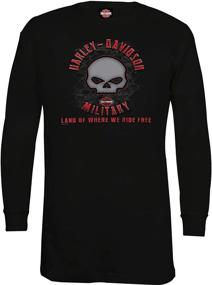 img 2 attached to 🏍️ Harley-Davidson Military Overseas Tour G Skull Black Long-Sleeve Thermal Shirt: Men's Skull Graphic Apparel