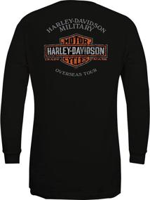 img 1 attached to 🏍️ Harley-Davidson Military Overseas Tour G Skull Black Long-Sleeve Thermal Shirt: Men's Skull Graphic Apparel