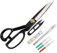 🔪 premium 9 inch professional fabric scissors - tailor scissors for leather sewing, home office craft, and tailoring shears logo