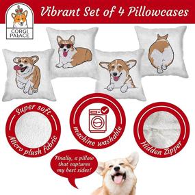 img 2 attached to 🐶 Corgi Palace Cozy 4-Piece Pillowcase Set - Super Fun Corgi Gifts for Corgi Lovers - Plush and Funny Corgi Pillow Set - Adorable Modern Corgi Decor