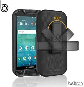 img 1 attached to 📱 Kyocera DuraForce Pro 2 Phone Case with Belt Clip - Shell Holster Combo with Kickstand for Kyocera E6900 E6910 E6920 (AT&T FirstNet Verizon) - Heavy Duty / Slim Black Holster Cases