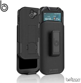 img 4 attached to 📱 Kyocera DuraForce Pro 2 Phone Case with Belt Clip - Shell Holster Combo with Kickstand for Kyocera E6900 E6910 E6920 (AT&T FirstNet Verizon) - Heavy Duty / Slim Black Holster Cases