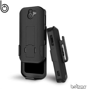 img 2 attached to 📱 Kyocera DuraForce Pro 2 Phone Case with Belt Clip - Shell Holster Combo with Kickstand for Kyocera E6900 E6910 E6920 (AT&T FirstNet Verizon) - Heavy Duty / Slim Black Holster Cases