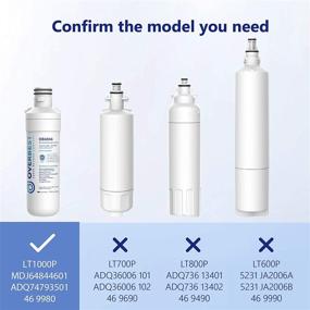 img 2 attached to 🌊 LT1000PC ADQ747935 Refrigerator Water Filter and Air Filter Combo - Replace LT1000P and LT120F, Overbest 3-Piece Set