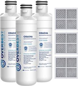 img 4 attached to 🌊 LT1000PC ADQ747935 Refrigerator Water Filter and Air Filter Combo - Replace LT1000P and LT120F, Overbest 3-Piece Set