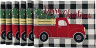 🎄 festive tapestry christmas and thanksgiving placemats: colorful décor логотип