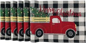 img 3 attached to 🎄 Festive Tapestry Christmas and Thanksgiving Placemats: Colorful Décor