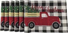 img 1 attached to 🎄 Festive Tapestry Christmas and Thanksgiving Placemats: Colorful Décor