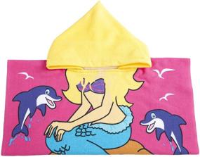 img 2 attached to Kids Beach Bath Towel Poncho with Hood - Cute Soft Cartoon Swim Towels Wrap for Boys and Girls (mermaid03, 2-7 Years)