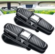 🕶️ amison 1 car sun visor clip glasses holder - double sunglasses & eyeglasses mount with ticket card slot (2 pack) logo