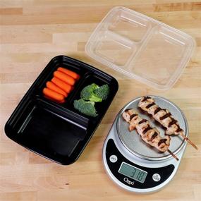 img 1 attached to 🍱 Freshware 21 Pack 3 Compartment Meal Prep Containers with Lids - Food Storage Containers, Bento Box, Stackable - Microwave/Dishwasher/Freezer Safe (24 oz)