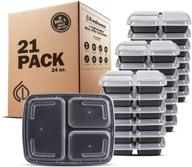 🍱 freshware 21 pack 3 compartment meal prep containers with lids - food storage containers, bento box, stackable - microwave/dishwasher/freezer safe (24 oz) логотип