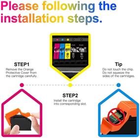 img 1 attached to 🖨️ Uniwork Remanufactured Ink Cartridge Set for Epson 302XL/XP-6000/XP-6100 Printer Tray (5 Pack)