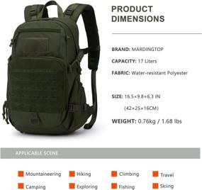 img 3 attached to 🎒 Mardingtop Molle Hiking Backpack with Hydration System - Ideal for Backpacking, Cycling, and Biking - Available in 20L/17L/7.9L Options