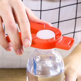 img 1 attached to 🧴 Senzeal 2PCS Water Bottle Opener for Weak Hands and Seniors with Arthritis - Easy Squeeze Bottle Lids and Ergonomic Plastic Grip in Orange