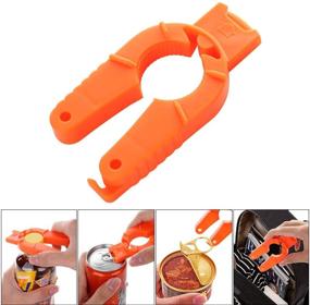 img 3 attached to 🧴 Senzeal 2PCS Water Bottle Opener for Weak Hands and Seniors with Arthritis - Easy Squeeze Bottle Lids and Ergonomic Plastic Grip in Orange