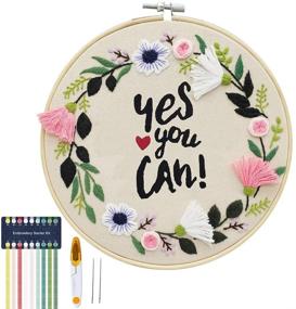 img 4 attached to 🎁 Yes You Can - Cooliya Embroidery Starter Kit: Perfect Birthday or Mother's Day Gift for Mom, Wife, and Women - Beginner's Cross Stitch and Craft Kit