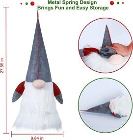 img 3 attached to 🎄 Large Scandinavian Swedish Tomte Gnome Tree Topper, Battery Operated - Oubomu Lighted Christmas Tree Topper for Xmas, Christmas Decorations Home Party Gift
