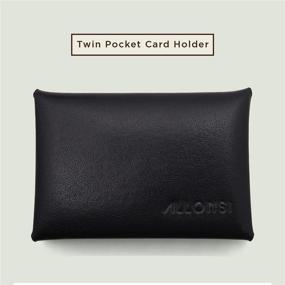 img 3 attached to 💼 Stylish Black Leather Card Holder Wallet for Men - Business & Credit Card Organizer