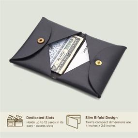 img 1 attached to 💼 Stylish Black Leather Card Holder Wallet for Men - Business & Credit Card Organizer