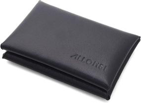 img 4 attached to 💼 Stylish Black Leather Card Holder Wallet for Men - Business & Credit Card Organizer