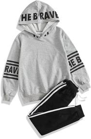 img 4 attached to Clothes Gradient Pullover Sweatshirt Elasticized Boys' Clothing for Clothing Sets