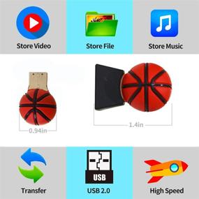 img 3 attached to 🏀 64GB Cartoon Basketball Shape Flash Drive USB3.0, EASTBULL Cute High Speed Thumb Drive Memory Stick Pen Drive for Data Storage (1PCS)