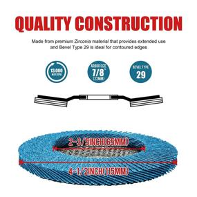 img 3 attached to 🪓 EZARC Flap Disc 20 Pack, 4.5" x 7/8", T29 Zirconia Abrasive Grinding Wheel, Assorted Grits Flap Sanding Disc for Metal and Stainless Steel, 40/60/80/120