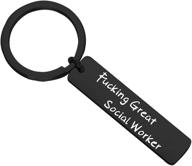 👩 feelmem social worker keychain - fantastic appreciation gift for social worker, ideal for msw graduation and beyond logo