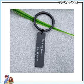 img 1 attached to 👩 FEELMEM Social Worker Keychain - Fantastic Appreciation Gift for Social Worker, Ideal for MSW Graduation and Beyond