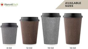 img 1 attached to ☕ Premium 16 oz Insulated Ripple Paper Cup with Lid - Brown Geometric Design, Perfect for Coffee, Tea, Hot Chocolate To Go! [85 Sets]