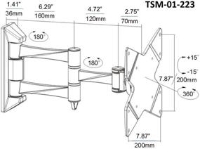 img 3 attached to 📺 OSD Audio TSM-01-223: Full Motion Tilt and Swivel Wall Mount for 17 to 37-inch LCD TVs - Enhance Your Viewing Experience!