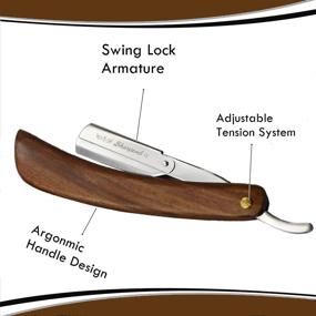 img 2 attached to 🪒 Sharpend Straight Edge Barber Razor Kit: Close Shave with 20 Single Edge Blades