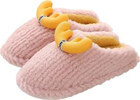 img 4 attached to 🧦 Winter Non-Slip Boys' Fuzzy House Slippers Shoes and Slippers