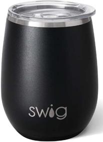 img 4 attached to 🍷 Swig Life 14oz Wine Tumbler with Lid, Stainless Steel, Dishwasher Safe, Portable, Triple Insulated Wine Tumbler - Matte Black