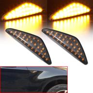 🔶 beneges 2 pcs dynamic smoke led front fender side marker lights for bmw x5 x6 x3 - compatible with 2007-2015 models - amber, left & right flowing turn signal lamps - 63137171007 logo